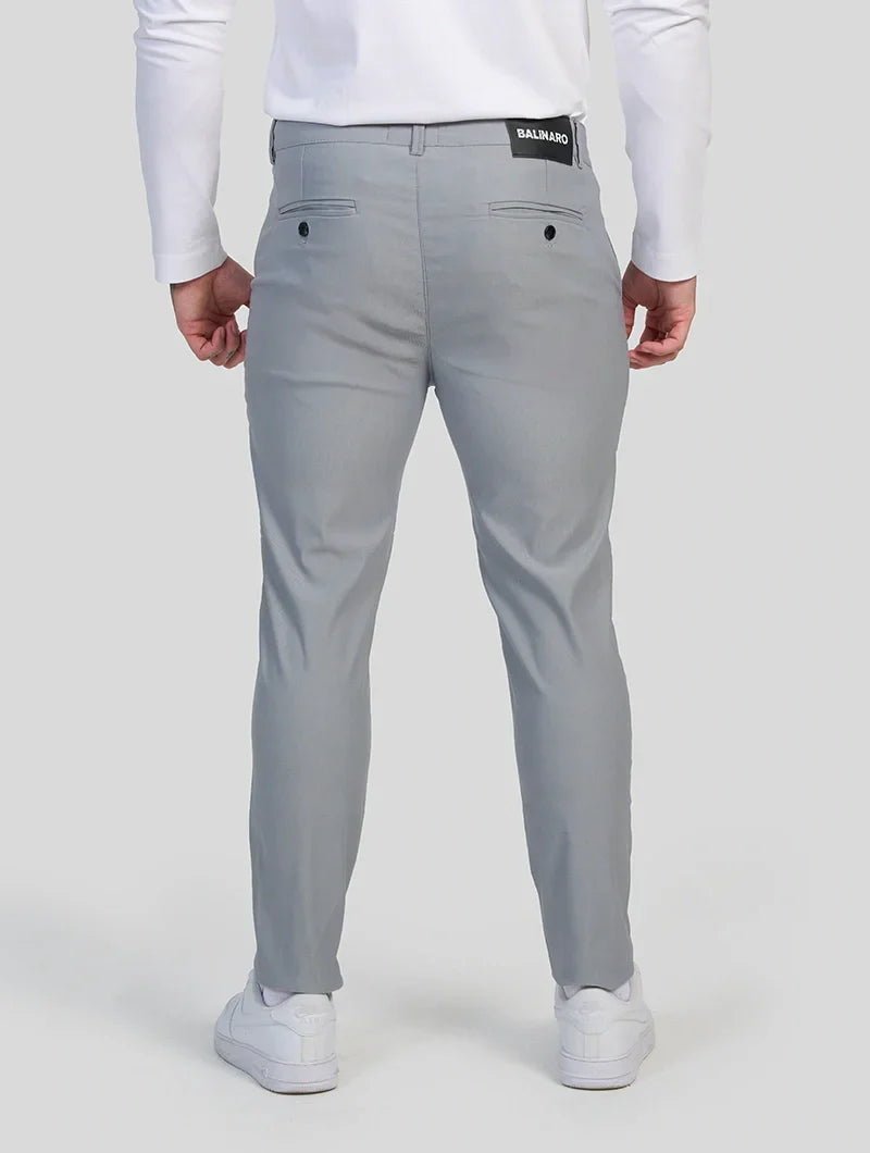 Felix Slim Fit Stretch Broek Heren - Lichtgrijs