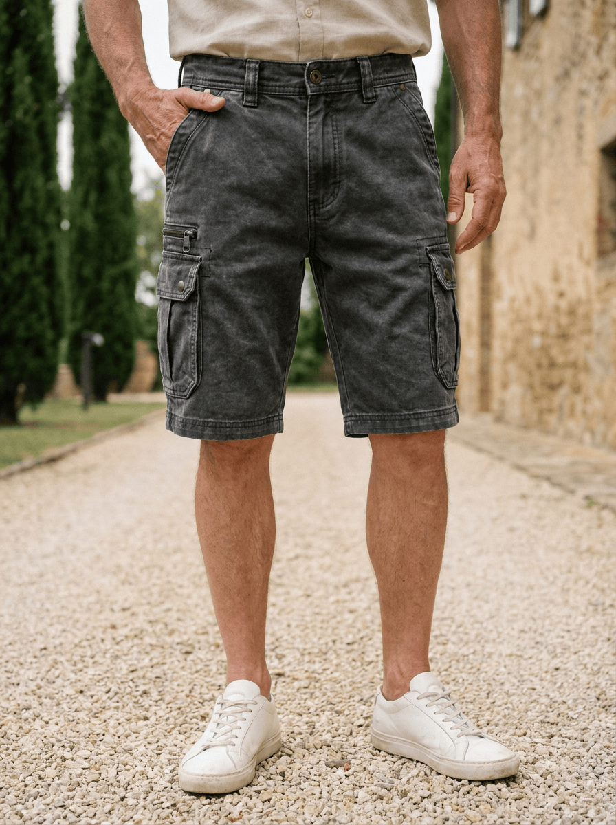 Elias | Comfortabele denim cargoshorts