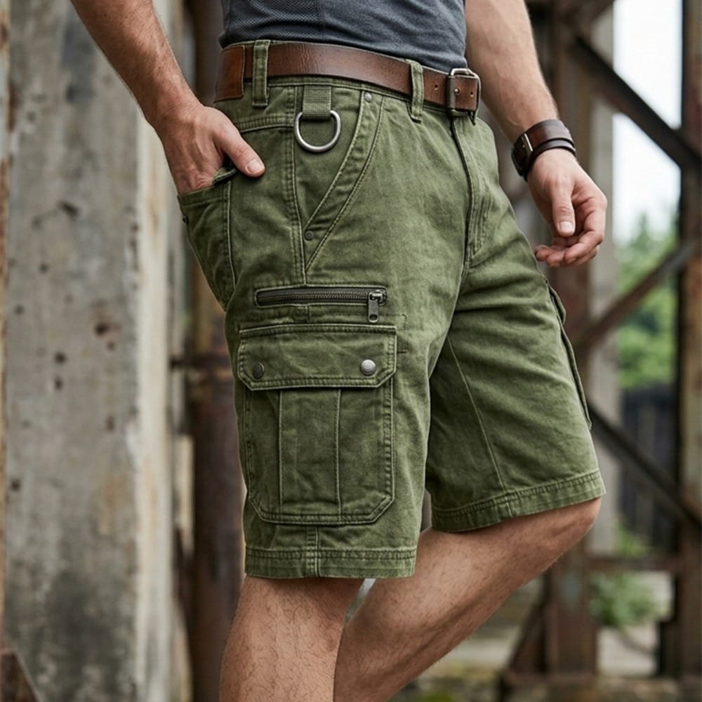 Elias | Comfortabele denim cargoshorts