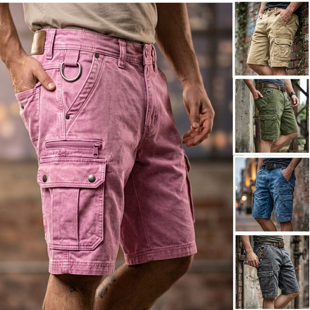 Elias | Comfortabele denim cargoshorts